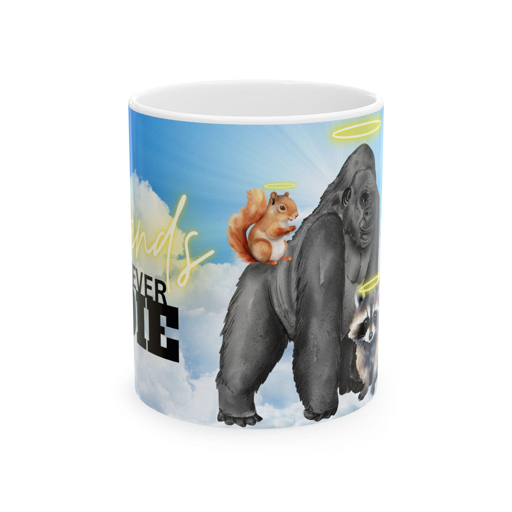 Harambe, Peanut and Fred - Legends Never Die Ceramic Mug - Perfect Gift for Animal Lovers, Unique Coffee Cup, Birthday, Nature Lover