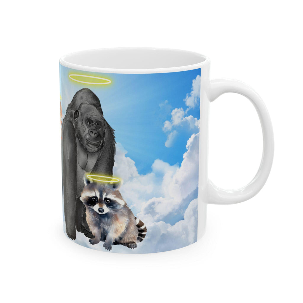 Harambe, Peanut and Fred - Legends Never Die Ceramic Mug - Perfect Gift for Animal Lovers, Unique Coffee Cup, Birthday, Nature Lover