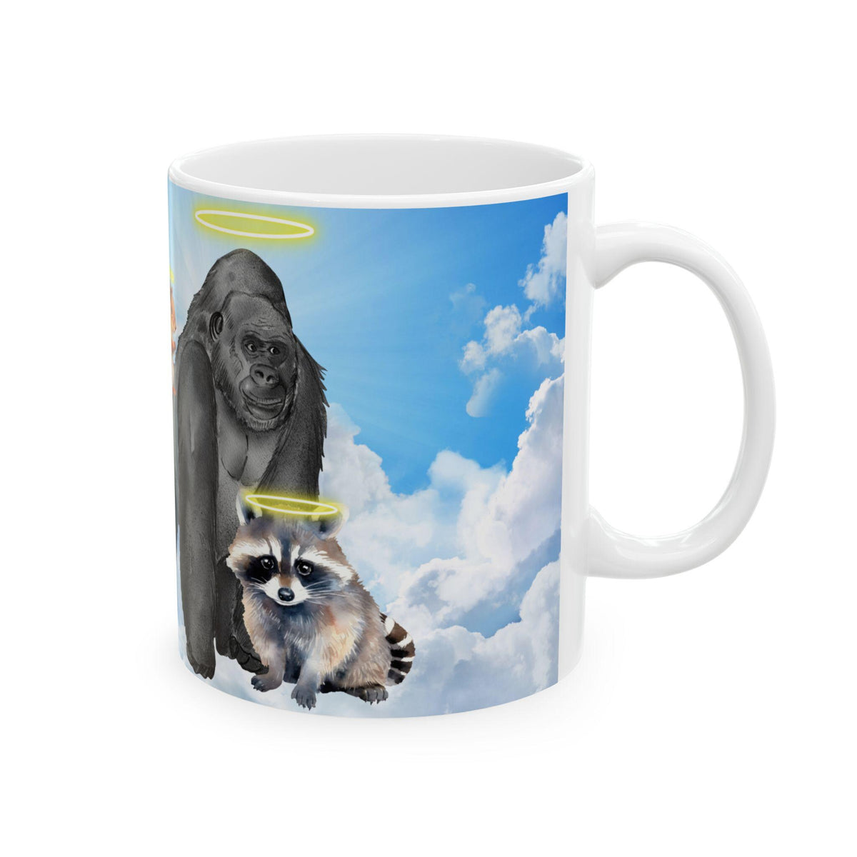 Harambe, Peanut and Fred - Legends Never Die Ceramic Mug - Perfect Gift for Animal Lovers, Unique Coffee Cup, Birthday, Nature Lover
