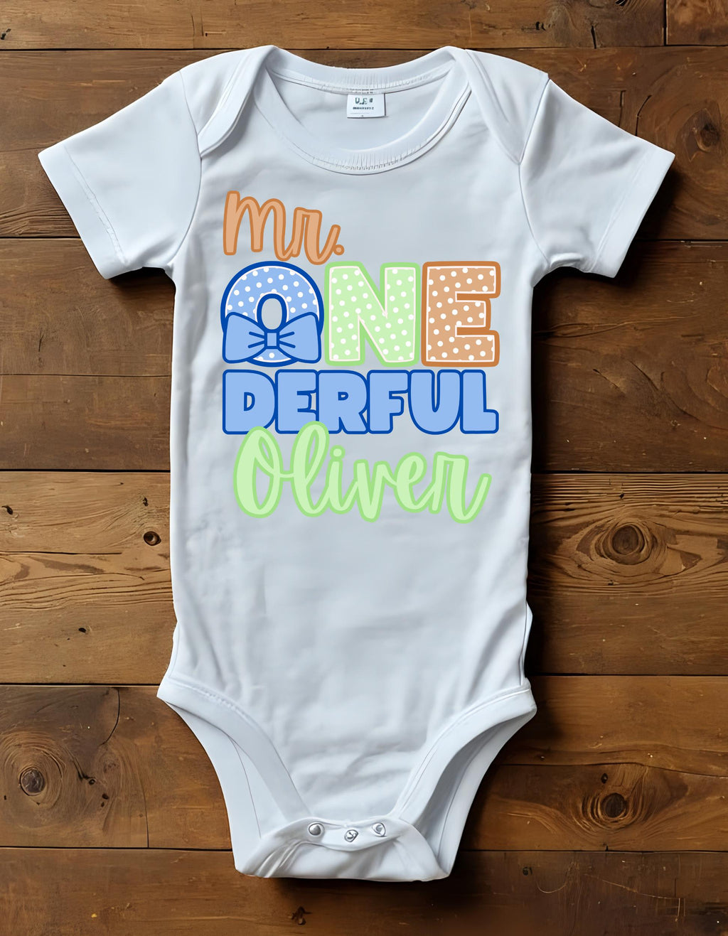 Custom Mr. ONEderful Tee/Onesie - Wonderful Shirt - Custom Name Shirt - 1st Birthday Shirt - Boy Birthday Shirt - Fun Birthday Shirt