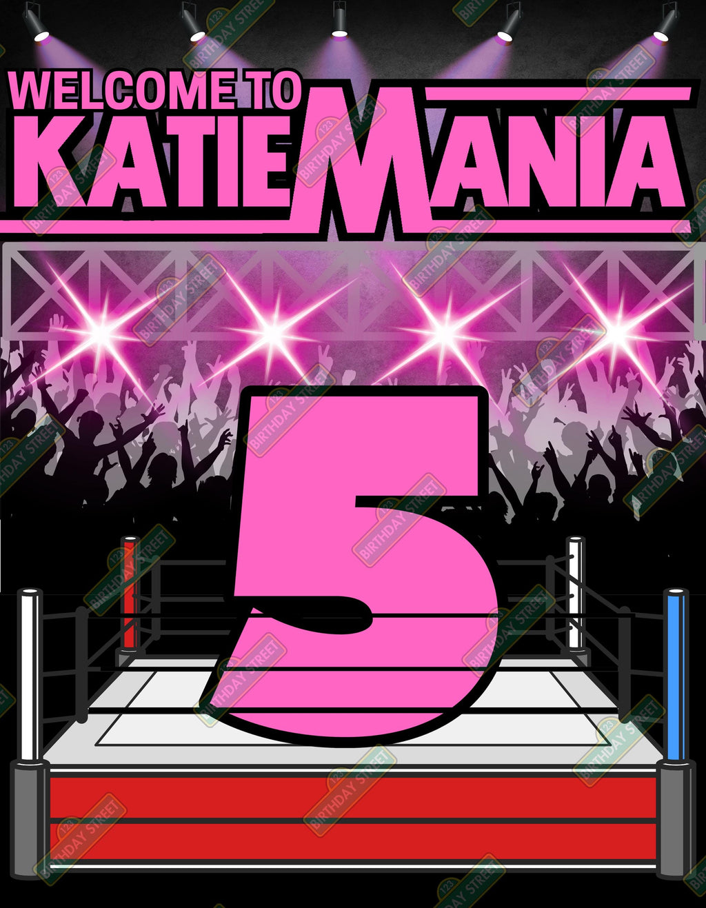 Wrestling Birthday Poster 30x40 – Custom Name Age Wrestling Party Poster – Kids Wrestling Birthday Party Sign – Physical or Digital