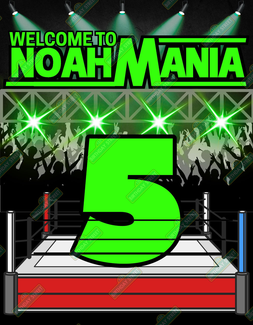 Wrestling Birthday Poster 30x40 – Custom Name Age Wrestling Party Poster – Kids Wrestling Birthday Party Sign – Physical or Digital