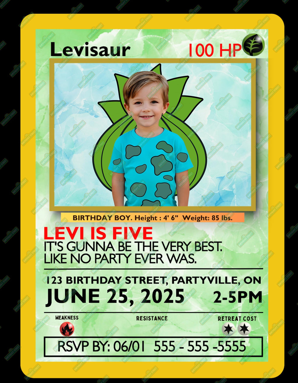 Custom Birthday Invitation - Custom Pocket Monster Invite - Custom Card Game Invite - Custom Photo Birthday Invite - Digital - Printable