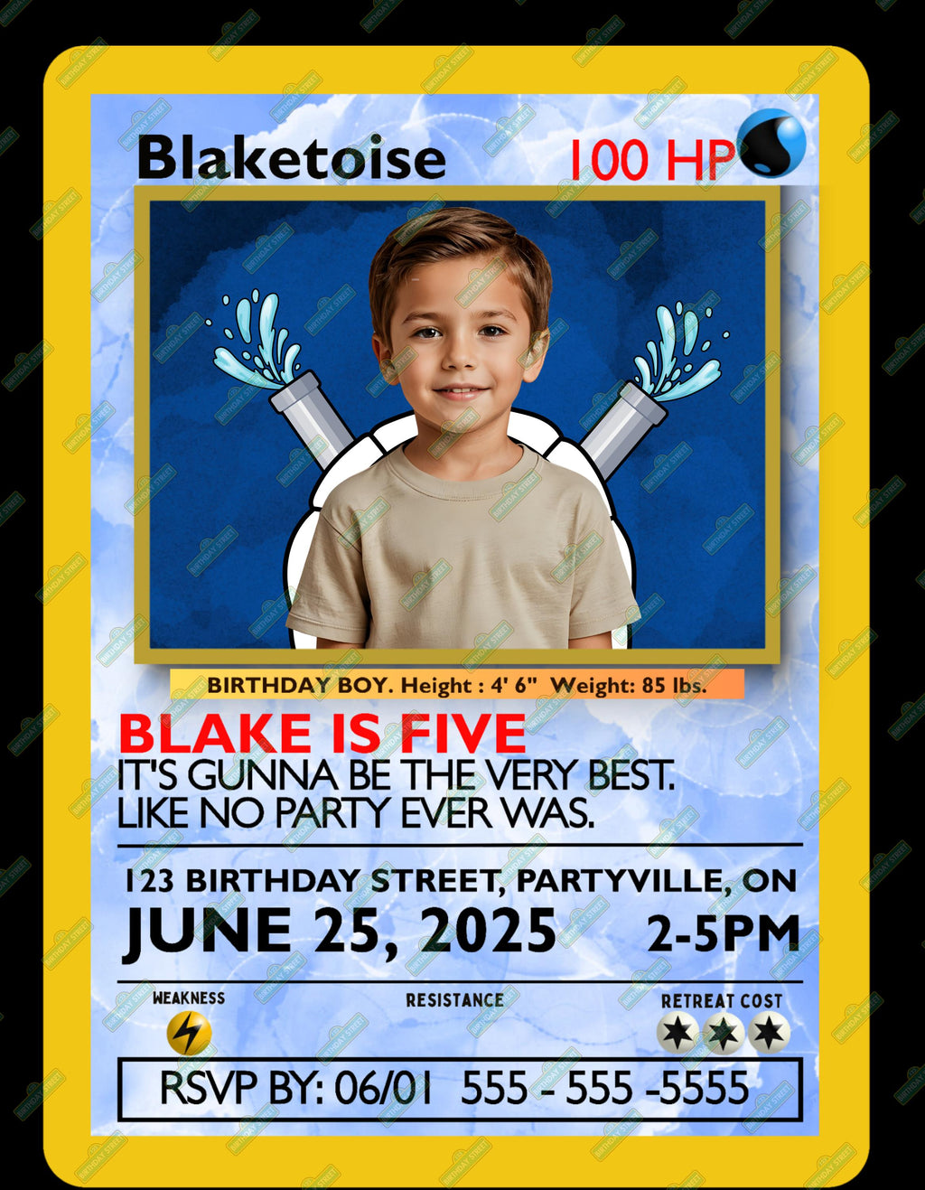 Custom Birthday Invitation - Custom Pocket Monster Invite - Custom Card Game Invite - Custom Photo Birthday Invite - Digital - Printable