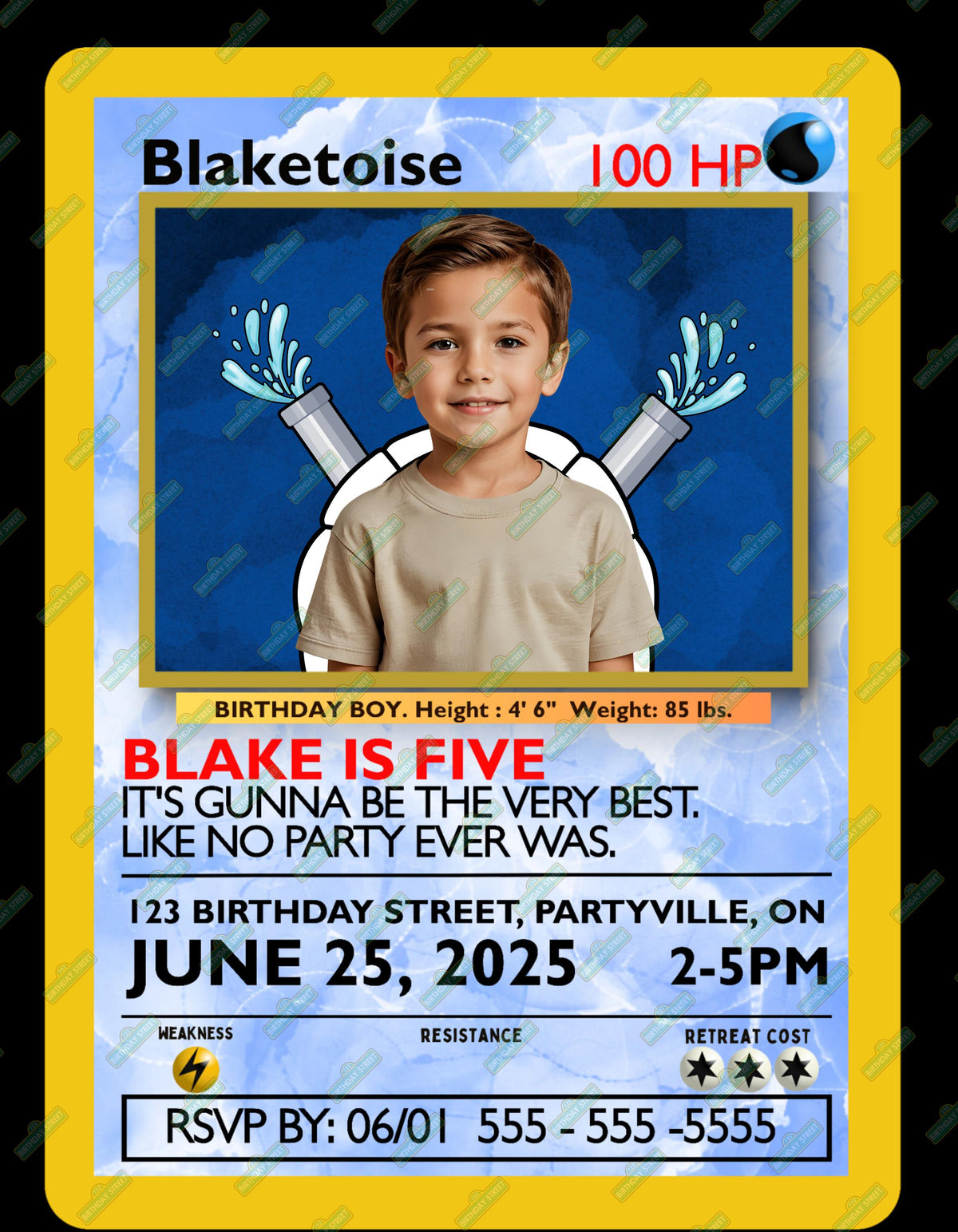 Custom Birthday Invitation - Custom Pocket Monster Invite - Custom Card Game Invite - Custom Photo Birthday Invite - Digital - Printable