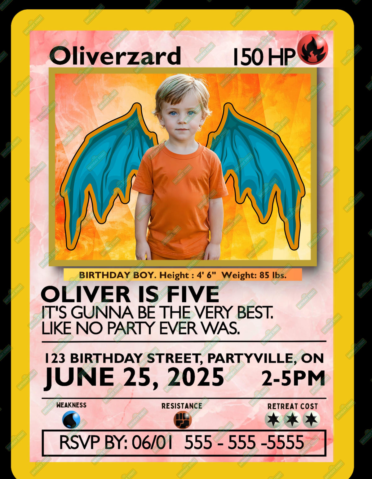 Custom Birthday Invitation - Custom Pocket Monster Invite - Custom Card Game Invite - Custom Photo Birthday Invite - Digital - Printable
