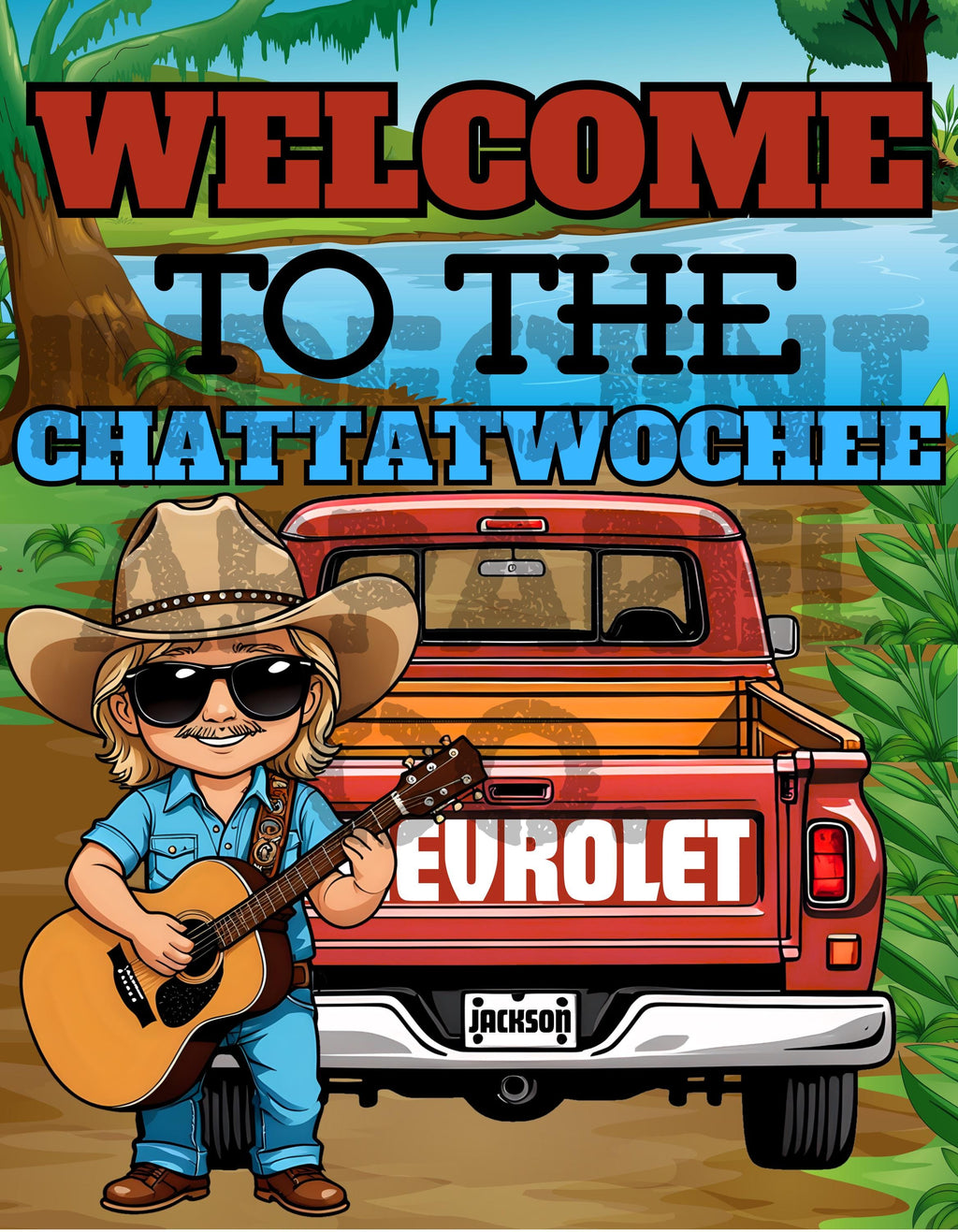 ChattaTWOchee Birthday Poster – Country 2nd Birthday Party Sign – Custom Name & Age – 30x40 Welcome Sign – Digital or Printed