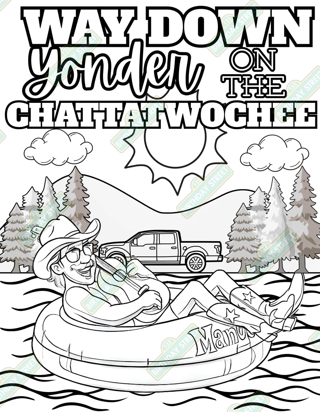 Chattatwochee Birthday Coloring Pages – Custom Name Coloring Sheets – Country 2nd Birthday Activity - 8 Pages – Printable Digital Download