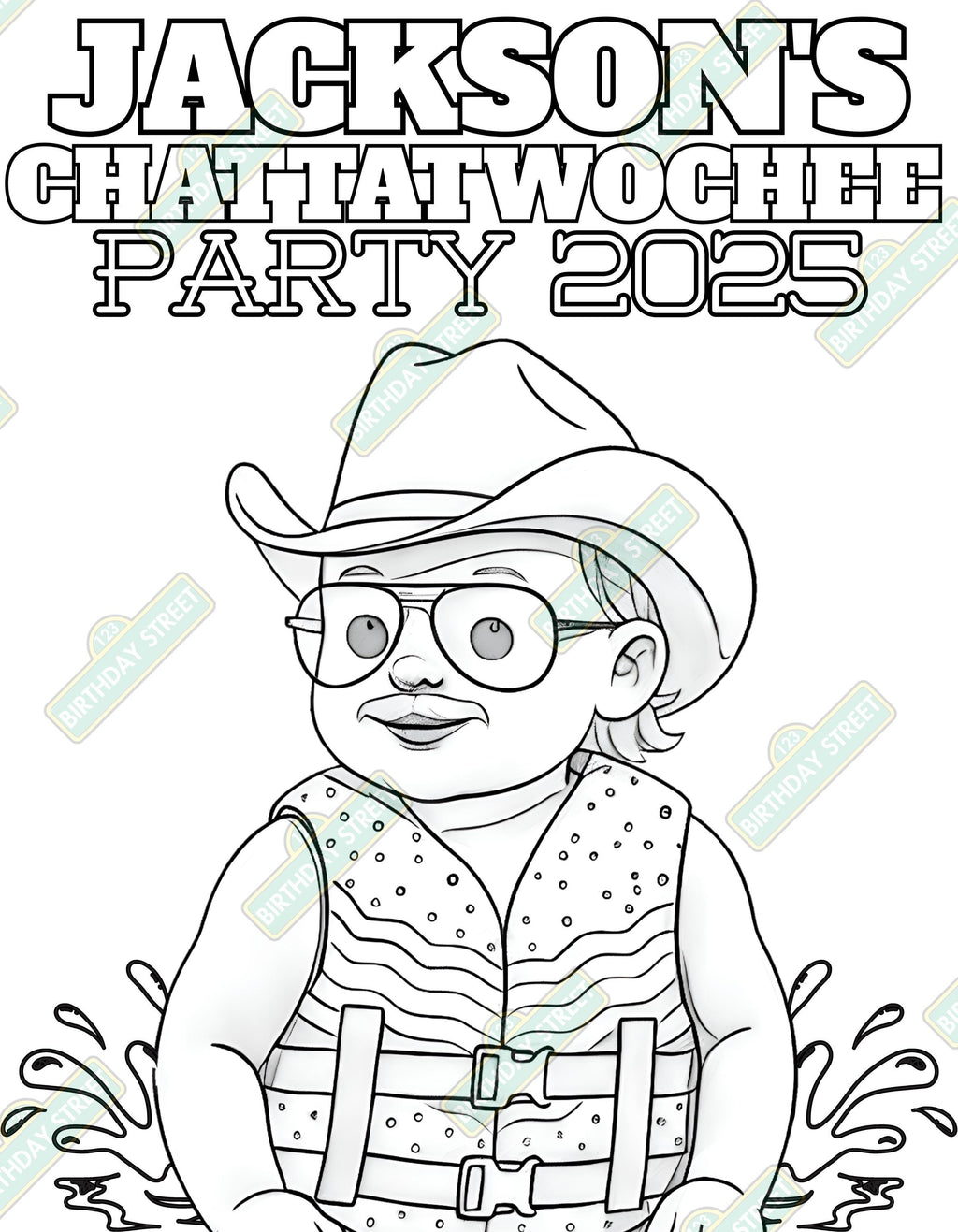 Chattatwochee Birthday Coloring Pages – Custom Name Coloring Sheets – Country 2nd Birthday Activity - 8 Pages – Printable Digital Download