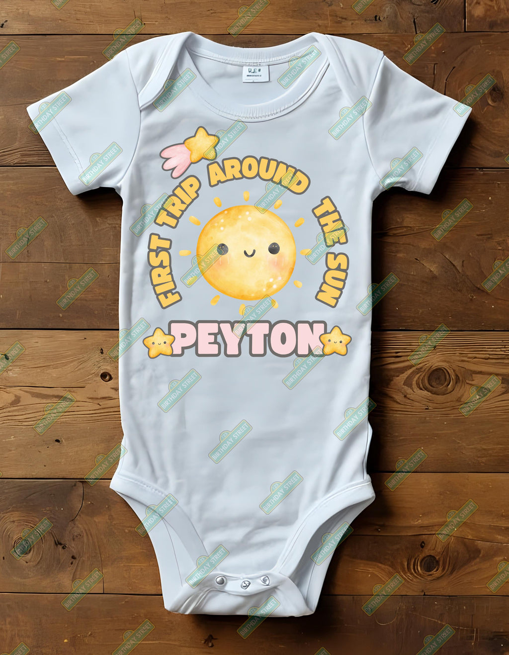 First Trip Around the Sun Custom First Birthday Tee - 1st Birthday Shirt - Space Birthday Shirt - Sun Birthday Shirt - Custom Name Birthday