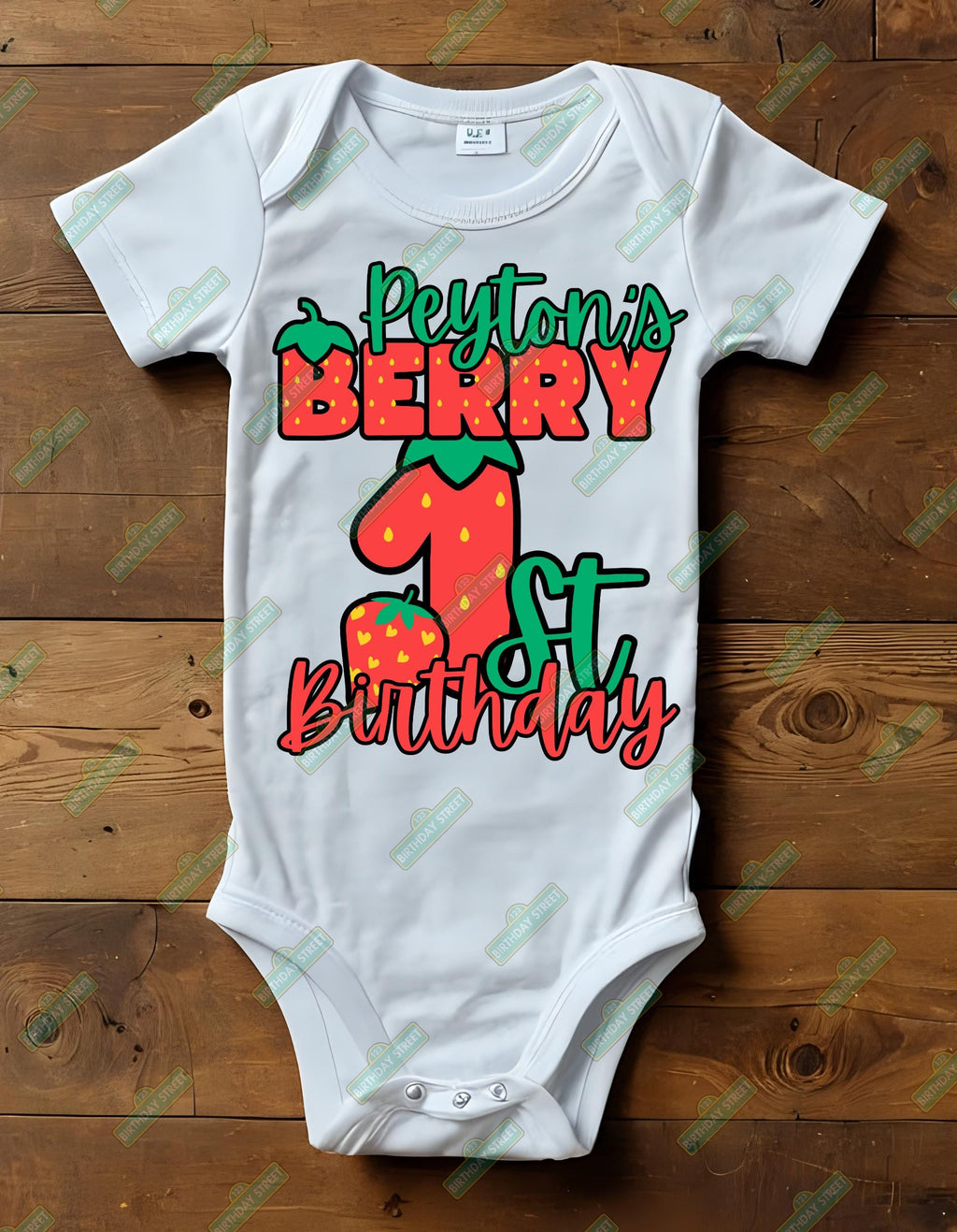 Berry First Birthday Tee or Onesie - 1st Birthday Shirt - Fruit Birthday Shirt - Strawberry Birthday Shirt - Custom Name Shirt
