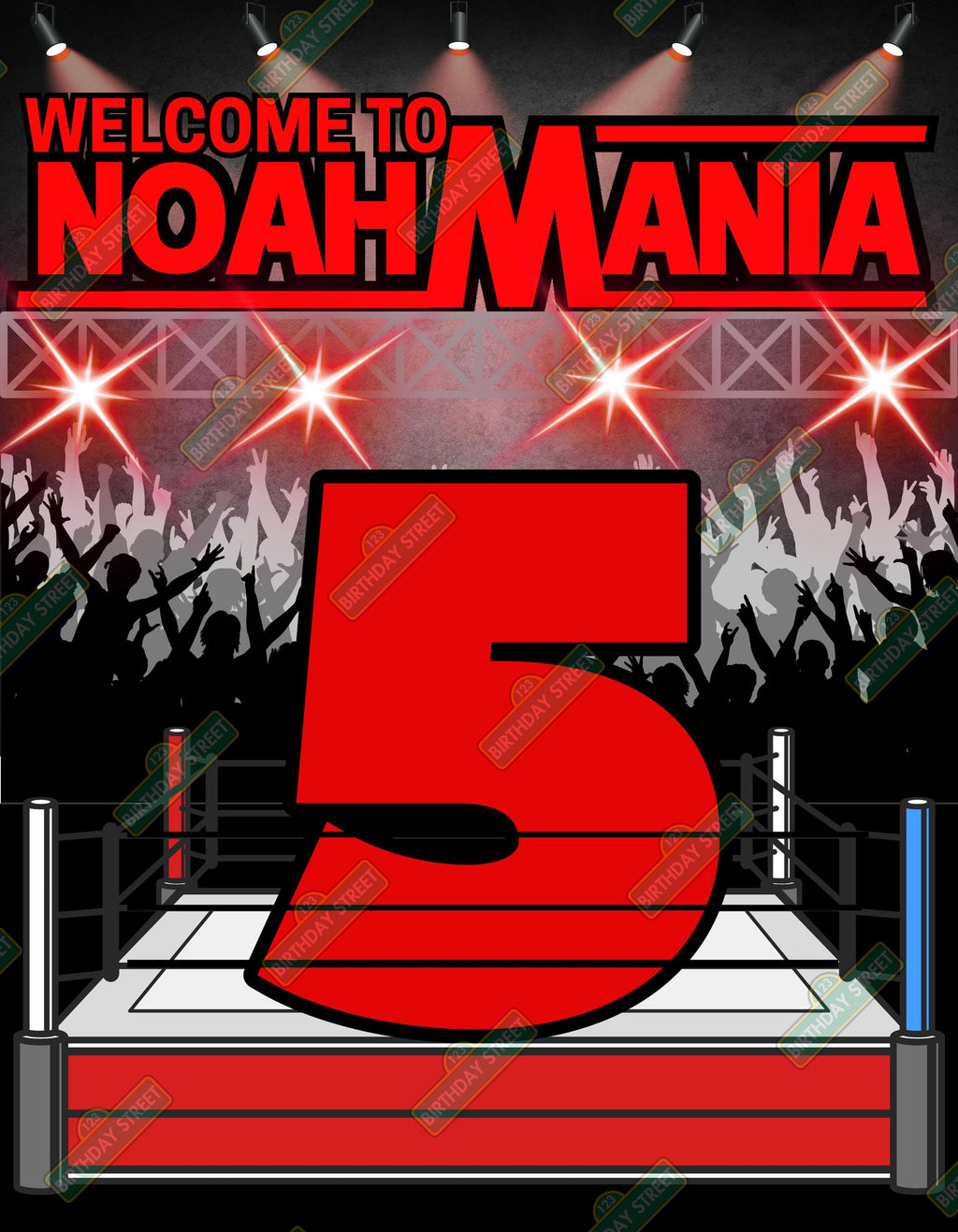 Wrestling Birthday Poster 30x40 – Custom Name Age Wrestling Party Poster – Kids Wrestling Birthday Party Sign – Physical or Digital