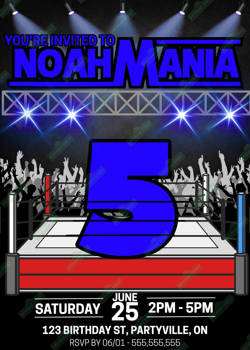 Wrestling Birthday Invitation – Custom Name Age Wrestling Party Invite – Kids Wrestling Birthday Party Invitation – Digital Download