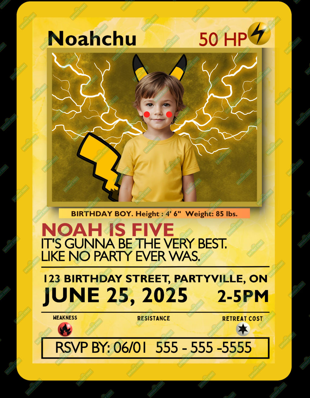 Custom Birthday Invitation - Custom Pocket Monster Invite - Custom Card Game Invite - Custom Photo Birthday Invite - Digital - Printable