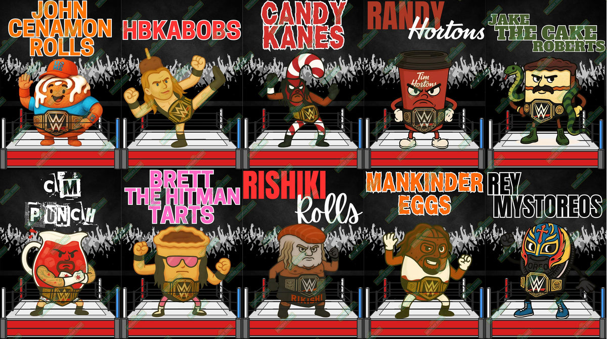 Wrestling Food & Beverage Signs – Wrestling Birthday Party Decor – Concessions Table Signs – 30 Signs - Printable Digital Download