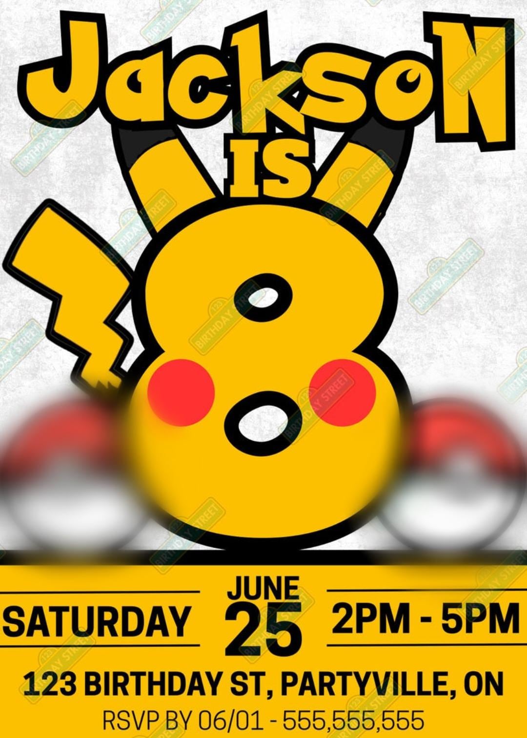 Custom Birthday Invitation - Custom Pocket Monster Invite - Custom Card Game Invite - Custom Birthday Invite - Digital - Printable