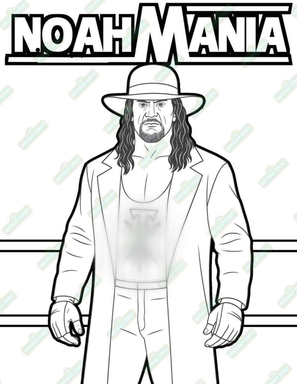 Custom Wrestling Coloring Page - Digital Download