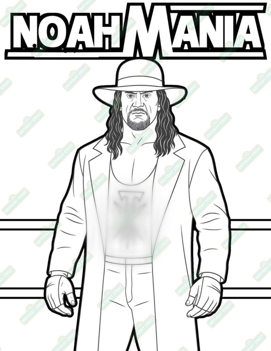 Custom Wrestling Coloring Page - Digital Download