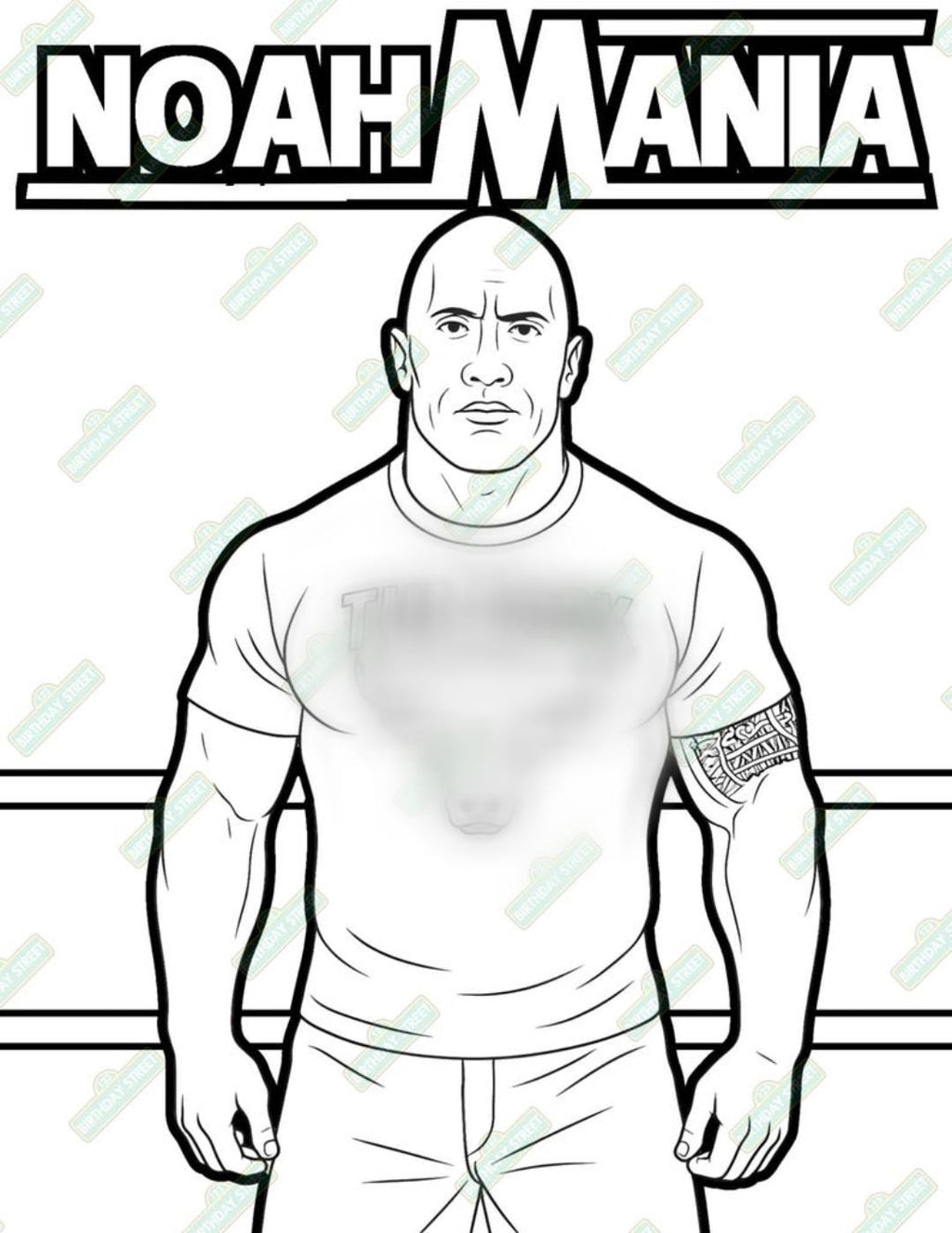 Custom Wrestling Coloring Page - Digital Download