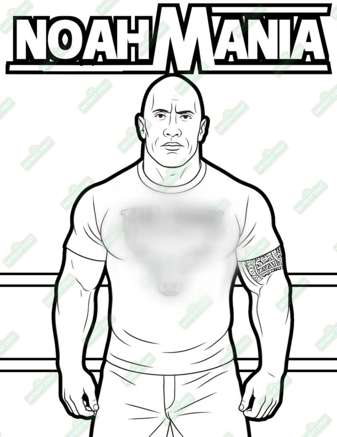 Custom Wrestling Coloring Page - Digital Download