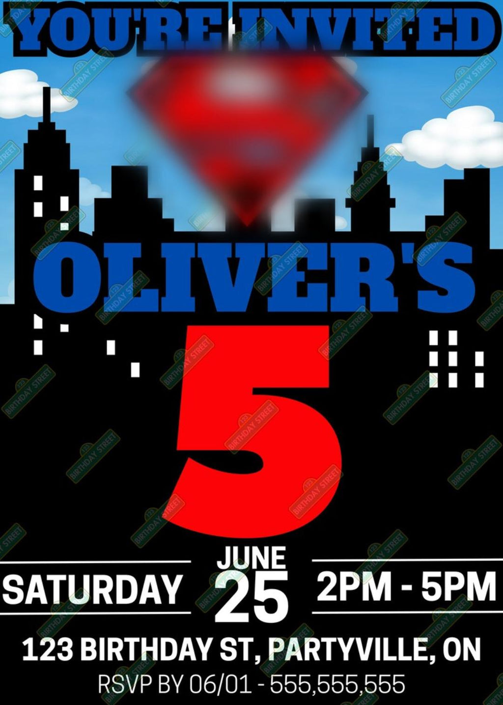 Superhero Birthday Invitation - Superhero Invite - Custom Superhero Invite - Custom Name and Age Invite - Digital File - Printable