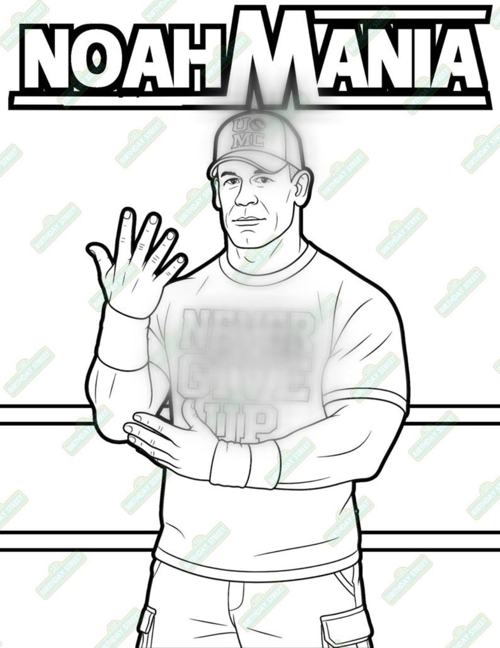 Custom Wrestling Coloring Book – 20 Page Kids Wrestling Coloring Pages – Personalized Name Wrestling Activity Book – Digital Download