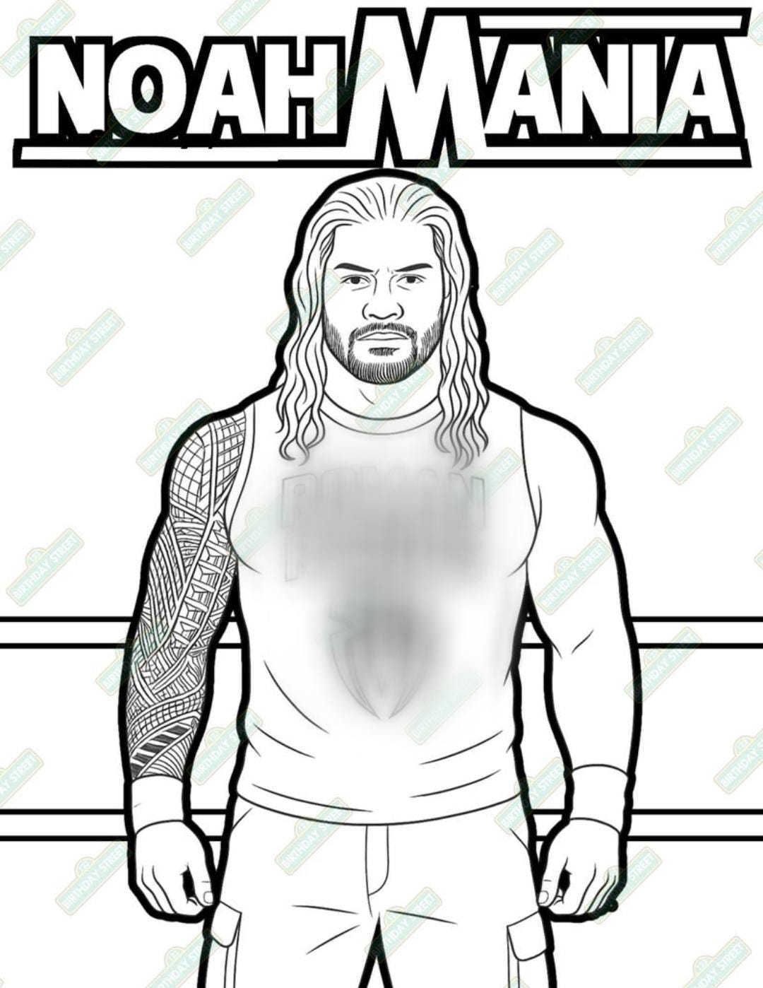 Custom Wrestling Coloring Page - Digital Download