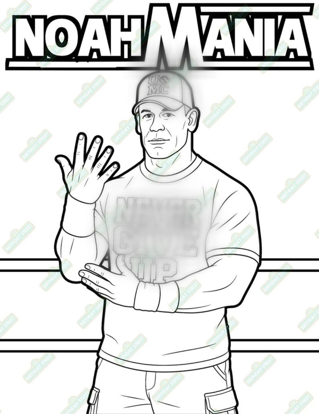 Custom Wrestling Coloring Page - Digital Download