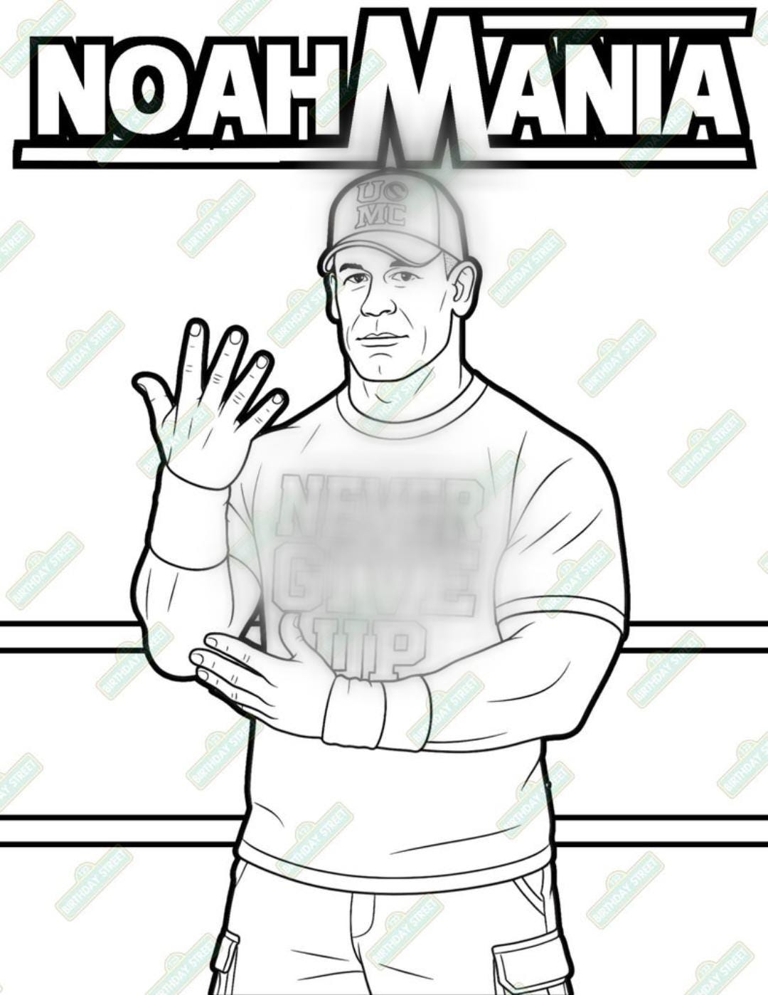 Custom Wrestling Coloring Page - Digital Download