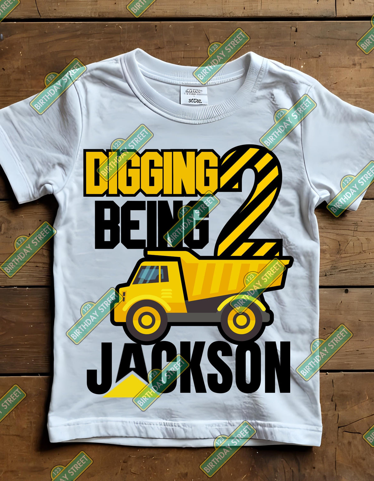 Custom Construction Birthday Digital File - Digging Being Digital File PNG - Custom Name & Age File - Custom Birthday File - Digital File