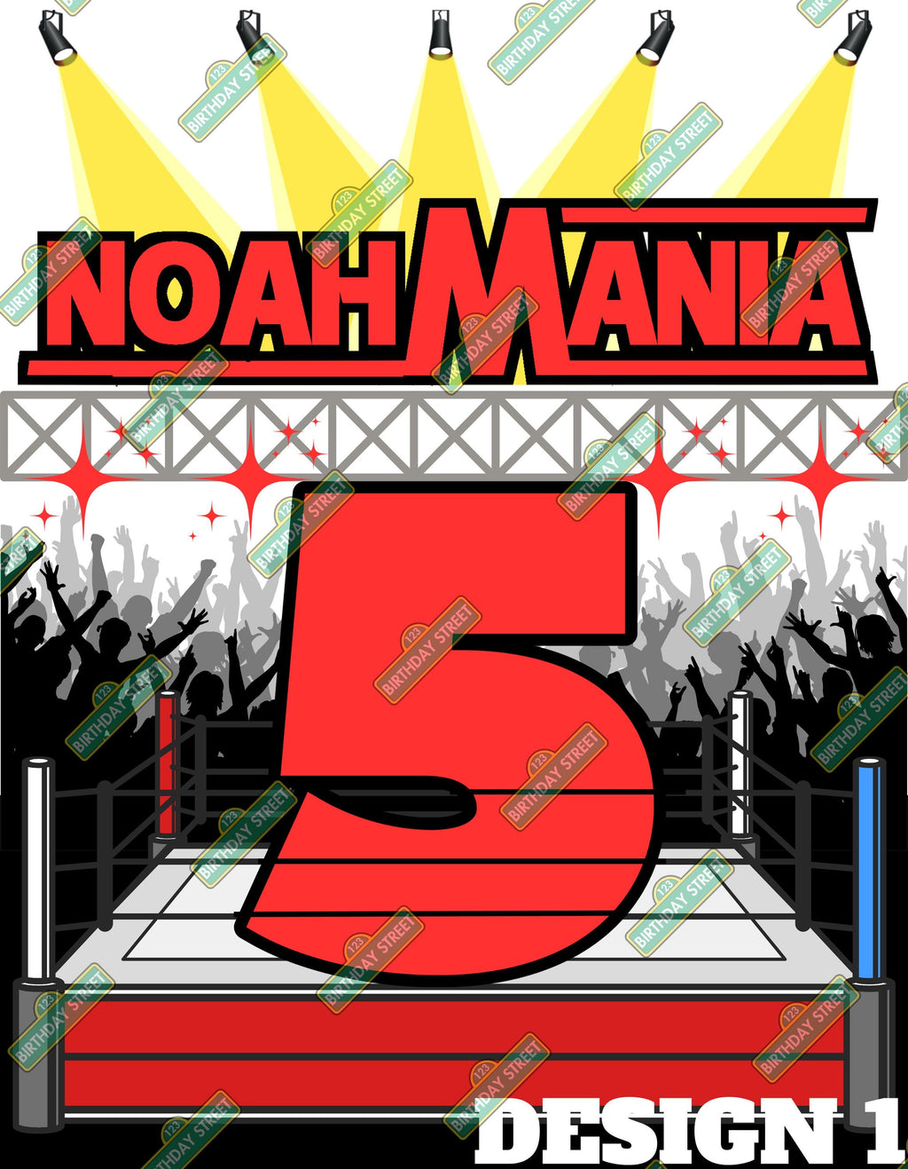 Custom Wrestling Birthday Design File