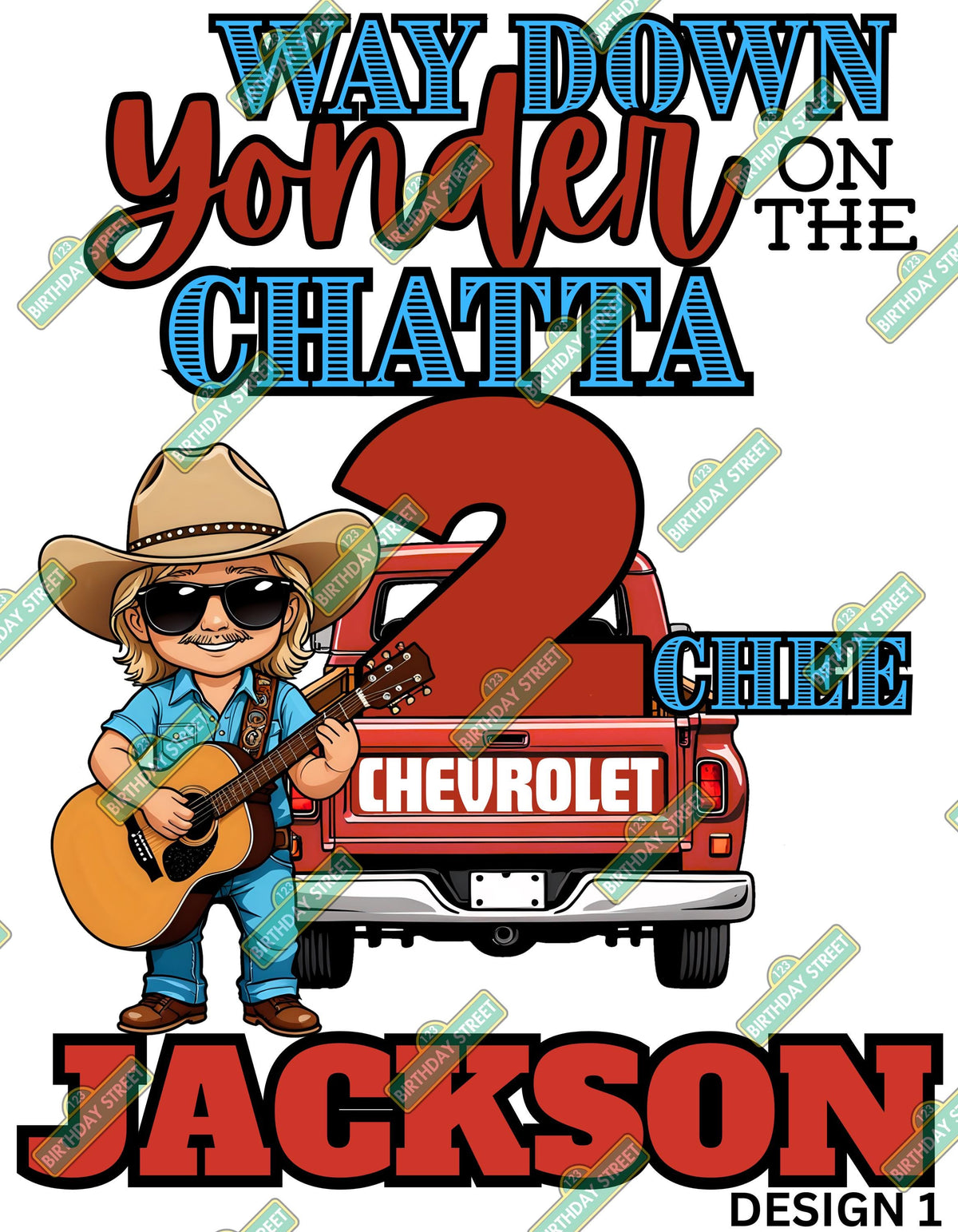 Custom ChattaTWOChee Birthday Digital File PNG - Custom 2nd Birthday File - Chattahoochee file - Custom Name File - Digital File