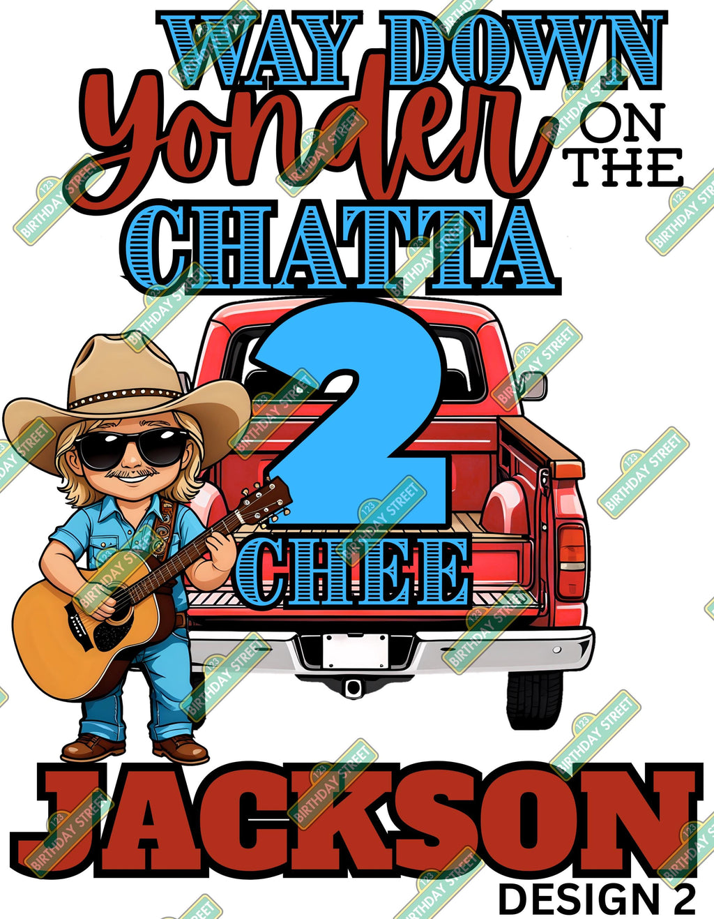 Custom ChattaTWOChee Birthday Digital File PNG - Custom 2nd Birthday File - Chattahoochee file - Custom Name File - Digital File
