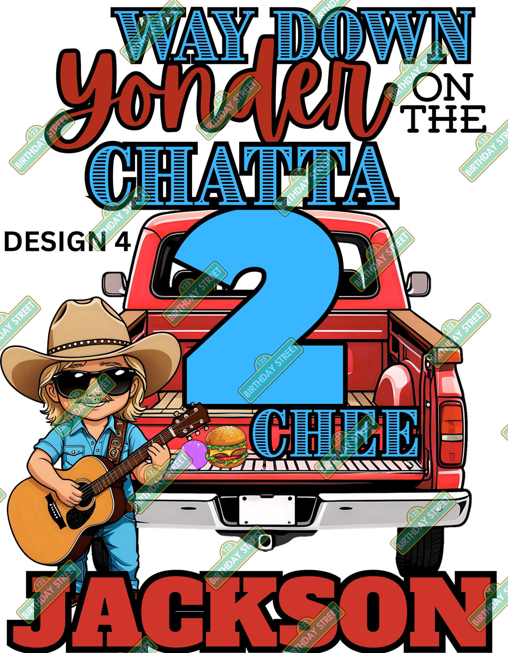 Custom ChattaTWOChee Birthday Digital File PNG - Custom 2nd Birthday File - Chattahoochee file - Custom Name File - Digital File