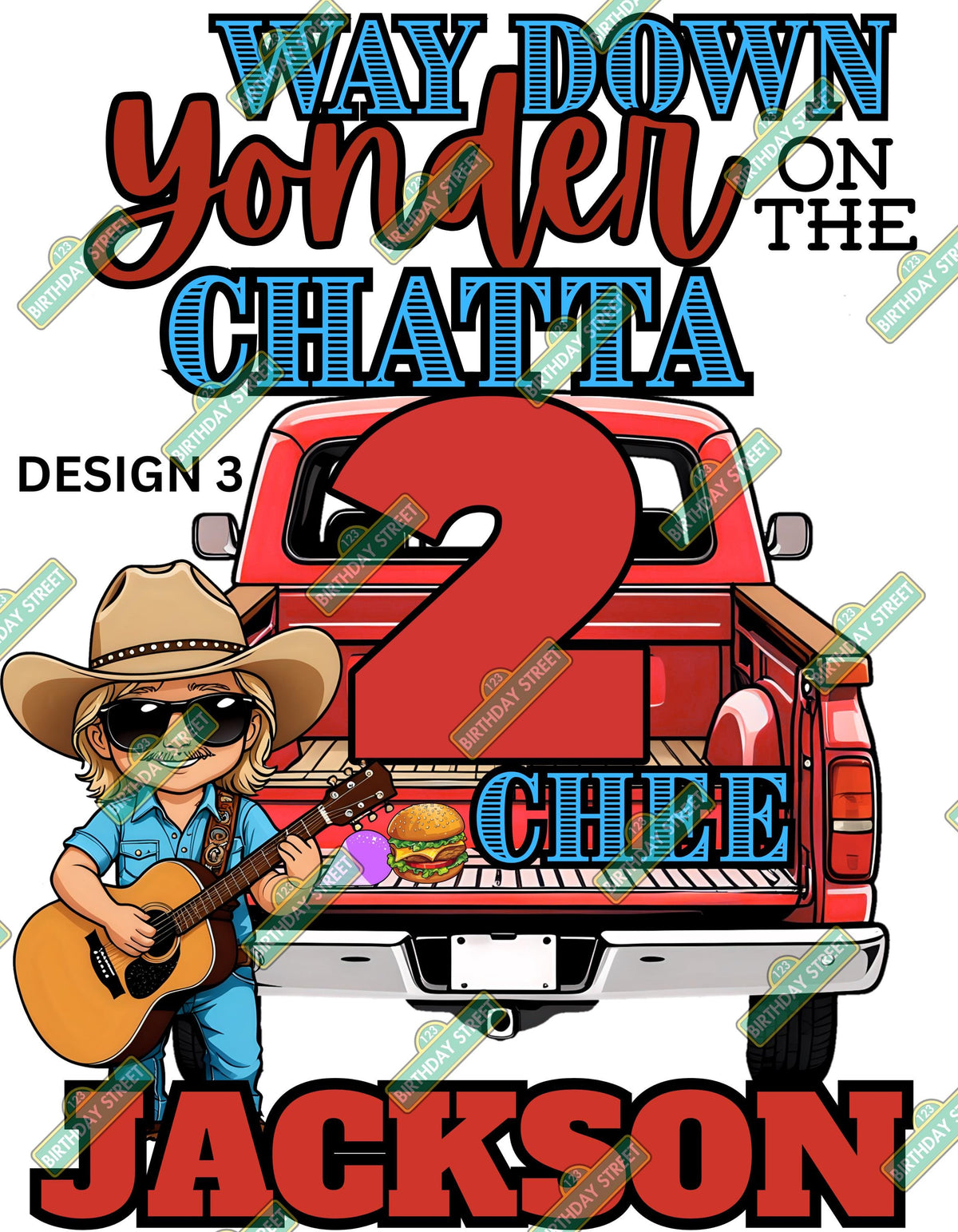 Custom ChattaTWOChee Birthday Digital File PNG - Custom 2nd Birthday File - Chattahoochee file - Custom Name File - Digital File
