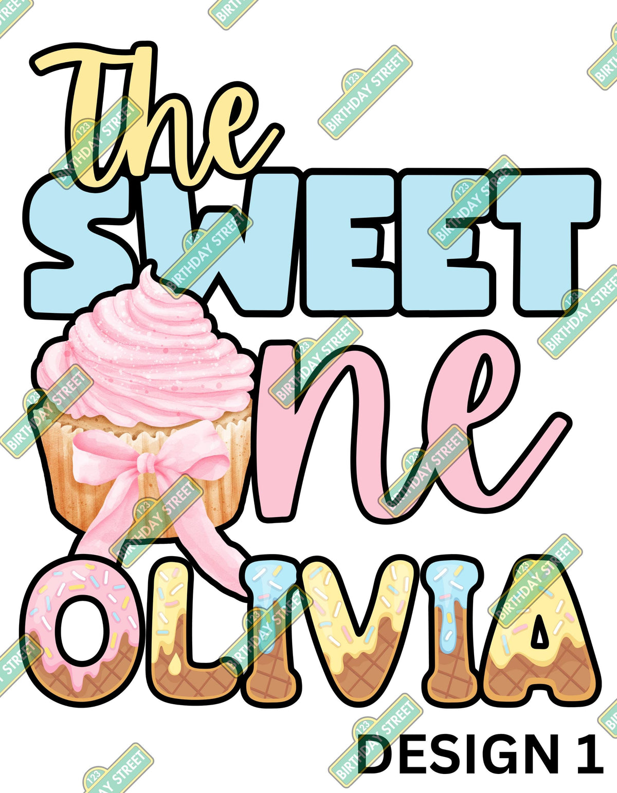 The Sweet One Custom Birthday Digital File PNG - Donut File - Berry File - Cupcake File - Ice Cream File - 1st Birthday File - Digital File