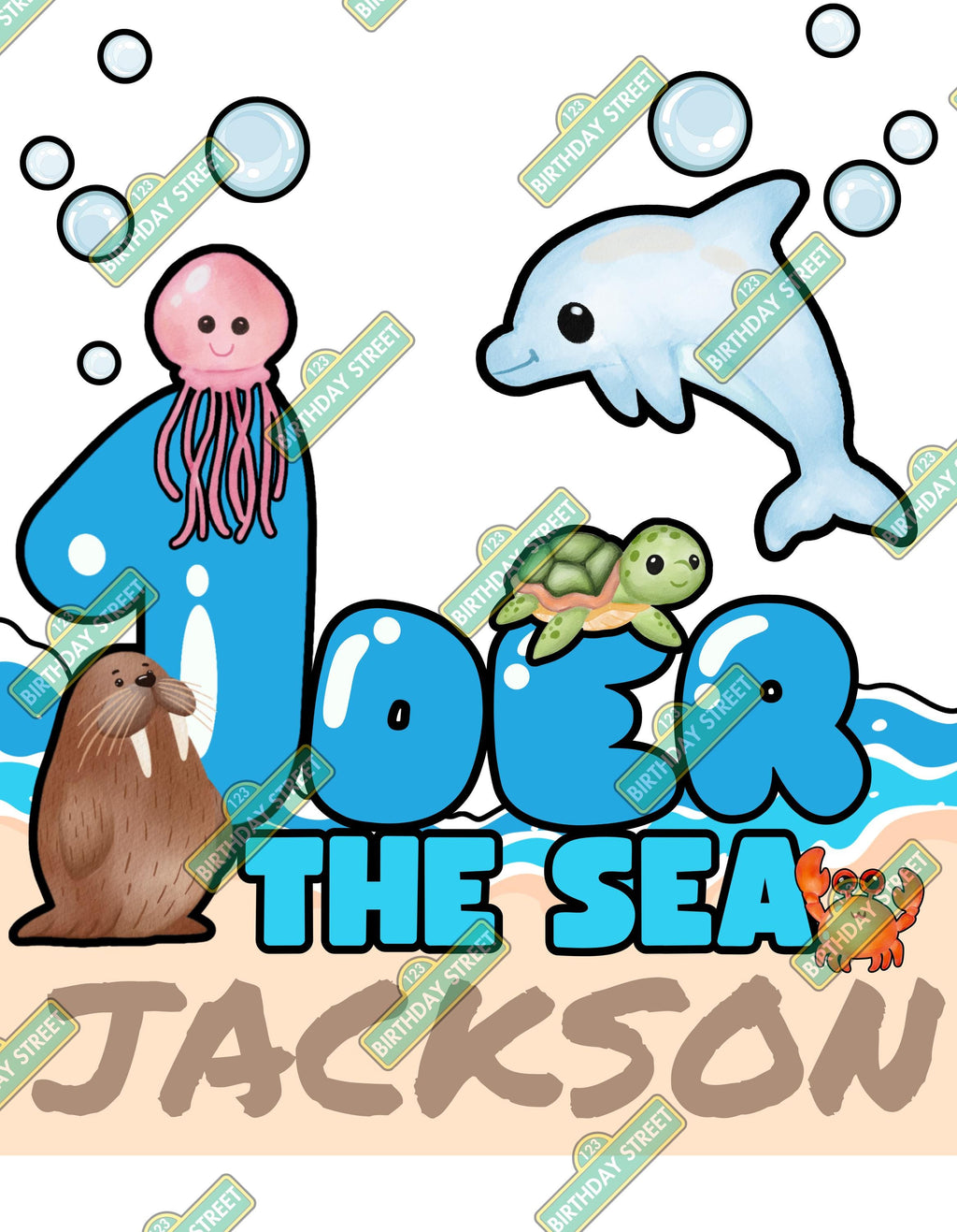 Custom Oneder the Sea Birthday File PNG - Under the Sea File - Custom Name & Age File - Ocean Birthday File - Marine Birthday File - Digital