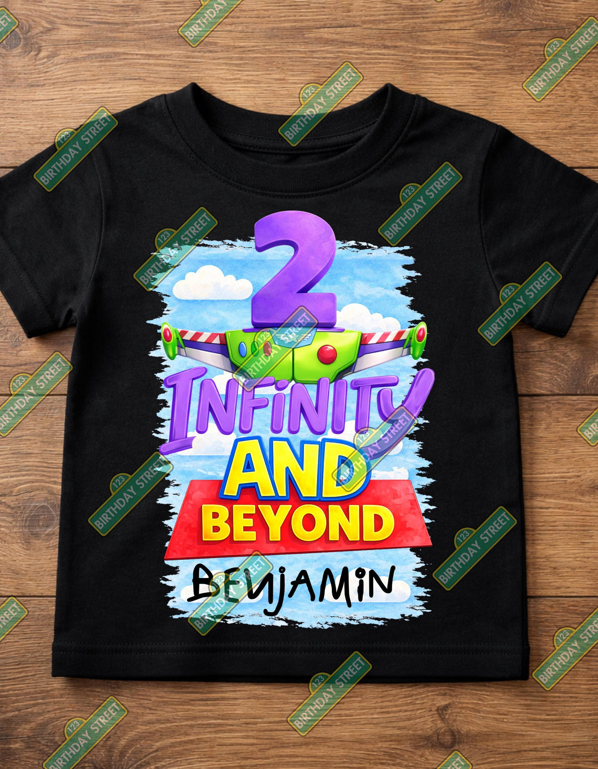 Two Infinity and Beyond Custom Second Birthday Tee - 2nd Birthday Shirt - Custom Name Shirt - Sheriff Birthday Shirt - Space Ranger Birthday