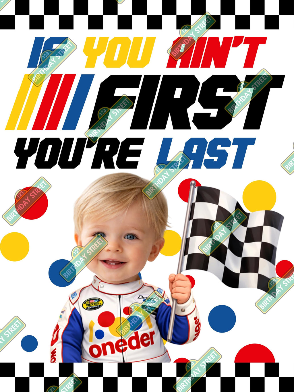 Custom If You Ain't First You're Last Poster - 1st Birthday Poster - Custom Poster- Racing Poster - 40"x 30" Printed or Digital Download