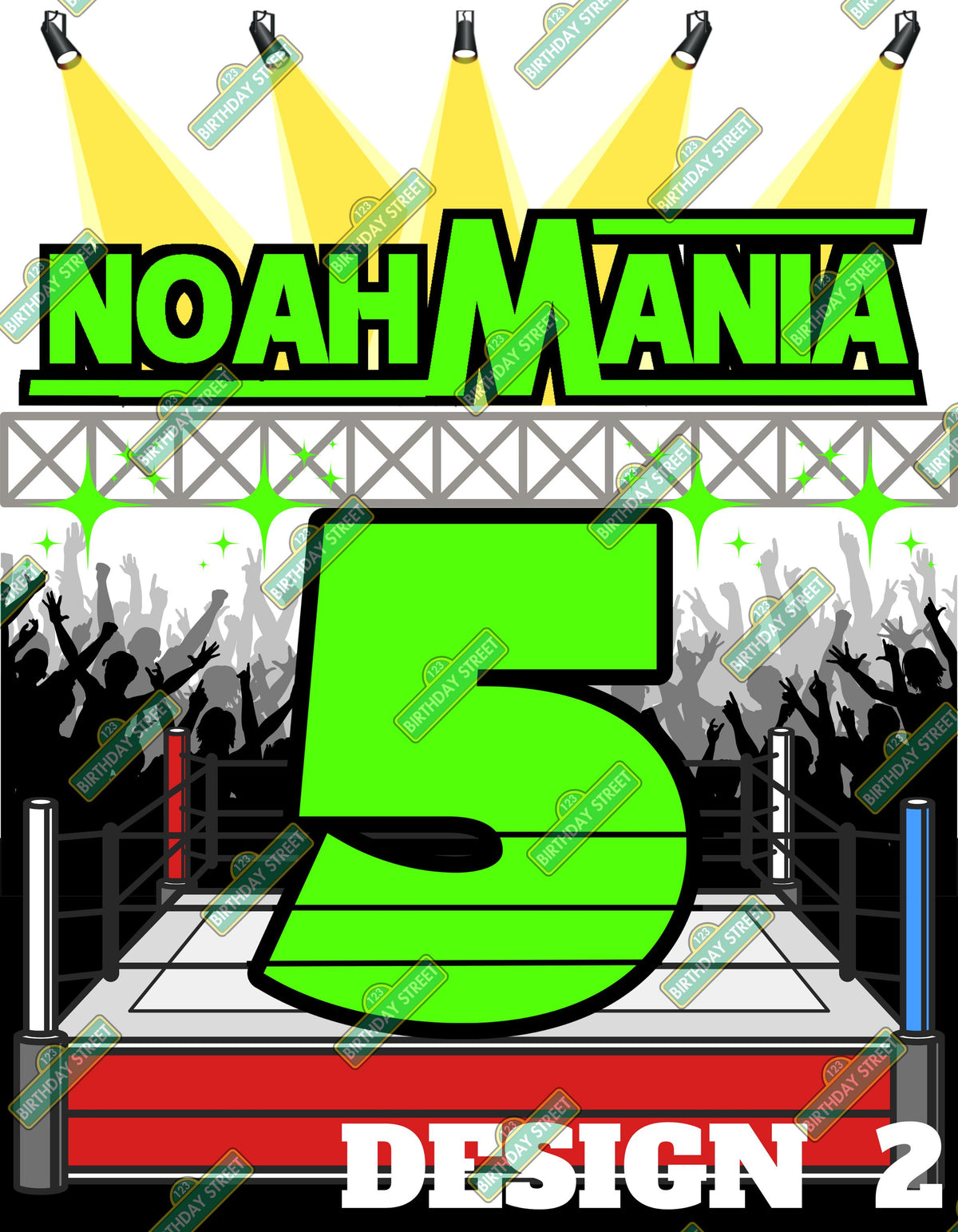 Custom Wrestling Birthday Design File