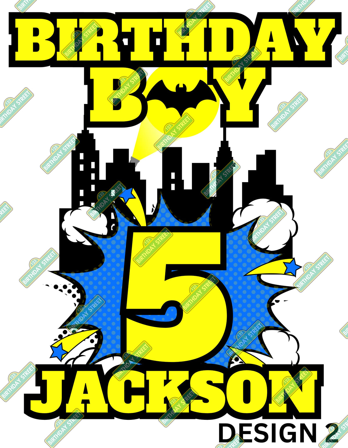 Custom Superhero Birthday Tee PNG File - Custom Superhero Shirt File - Custom Name and Age File - Digital