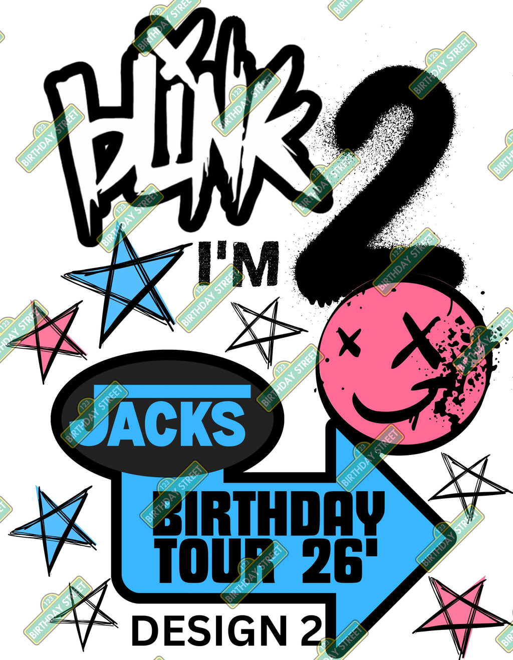 Pop Punk Birthday Shirt PNG – Blink-IM2 Inspired Birthday Design – Custom Name – DIY Birthday Shirt File – 2nd Birthday - Digital Download
