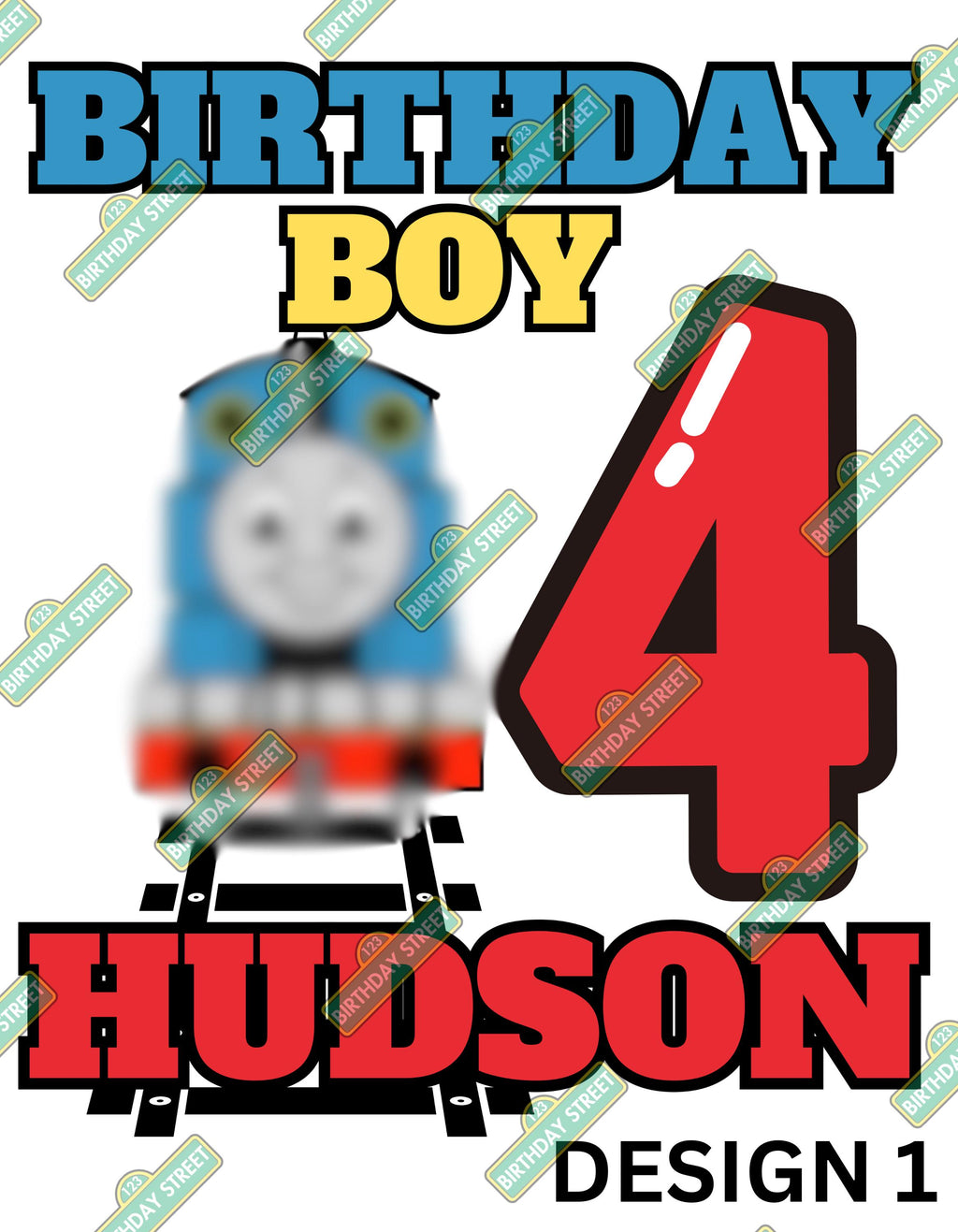 Custom Train Named Thomas Birthday Digital File PNG - Custom Train Birthday File - Custom Name and Age File - Digital File