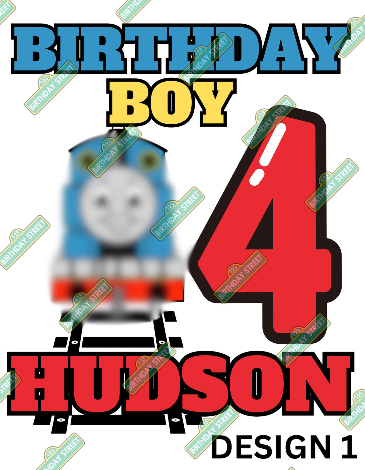 Custom Train Named Thomas Birthday Digital File PNG - Custom Train Birthday File - Custom Name and Age File - Digital File