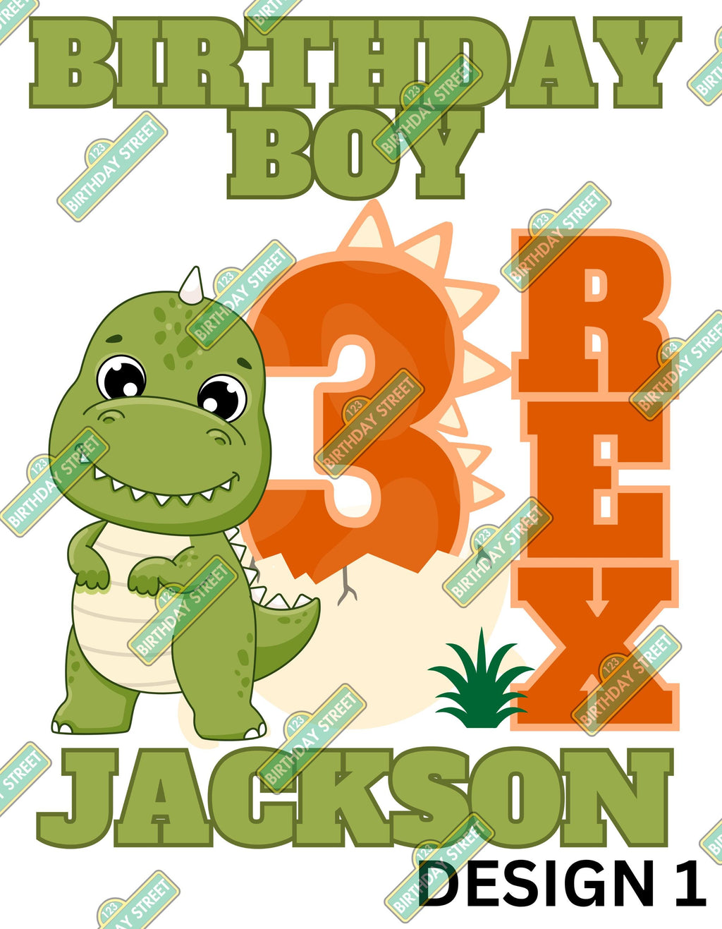 3 REX Custom Birthday Digital File PNG - Dino File - 3rd Birthday Digital Shirt File - Custom Name File - Dinosaur File - Digital File