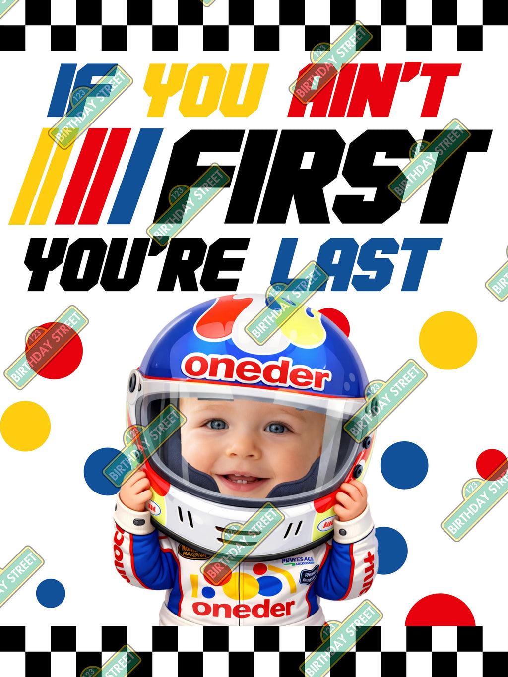 Custom If You Ain't First You're Last Poster - 1st Birthday Poster - Custom Poster- Racing Poster - 40"x 30" Printed or Digital Download