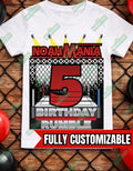 Wrestling Birthday Shirt, Custom Name Age Birthday Rumble Tee, Kids Wrestling Party Shirt