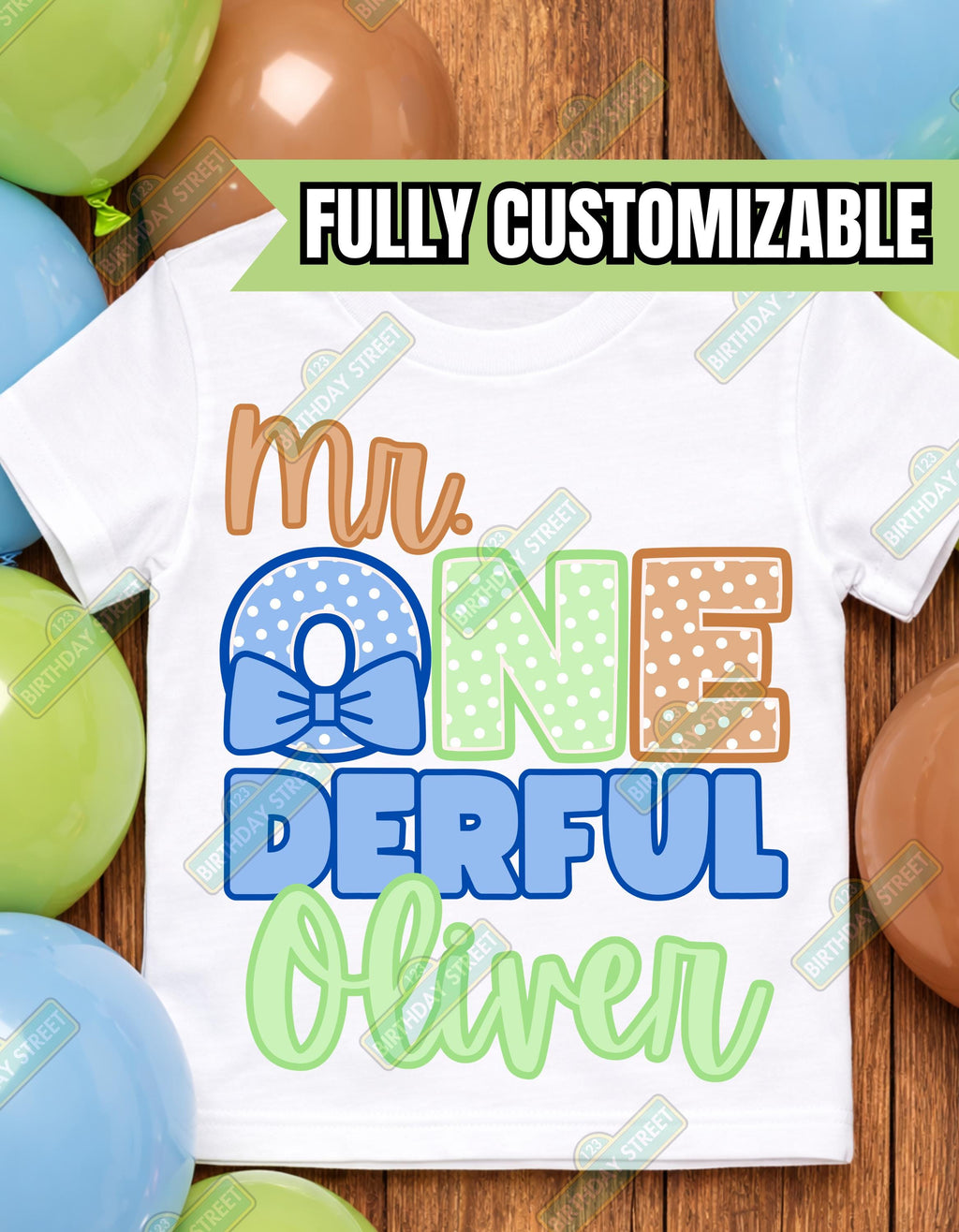 Custom Mr. ONEderful Tee/Onesie - Wonderful Shirt - Custom Name Shirt - 1st Birthday Shirt - Boy Birthday Shirt - Fun Birthday Shirt
