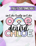 Isn't She Lovely - Isn't She ONEderful Tee.& Onesie - Wonderful Shirt - Rainbow Shirt - 1st Birthday - Custom Name Shirt - Girl Birthday