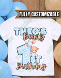 Custom Beary First Birthday Tee or Onesie - 1st Birthday Shirt - Bear Birthday Shirt - Custom Name Shirt - Animal Birthday Shirt